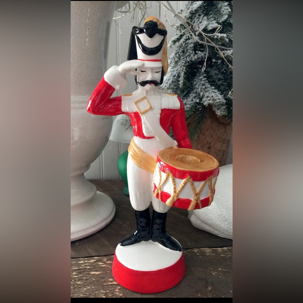 VINTAGE BAMBERGERS CHRISTMAS TOY SOLDIER NUTCRACKER CANDLE HOLDER